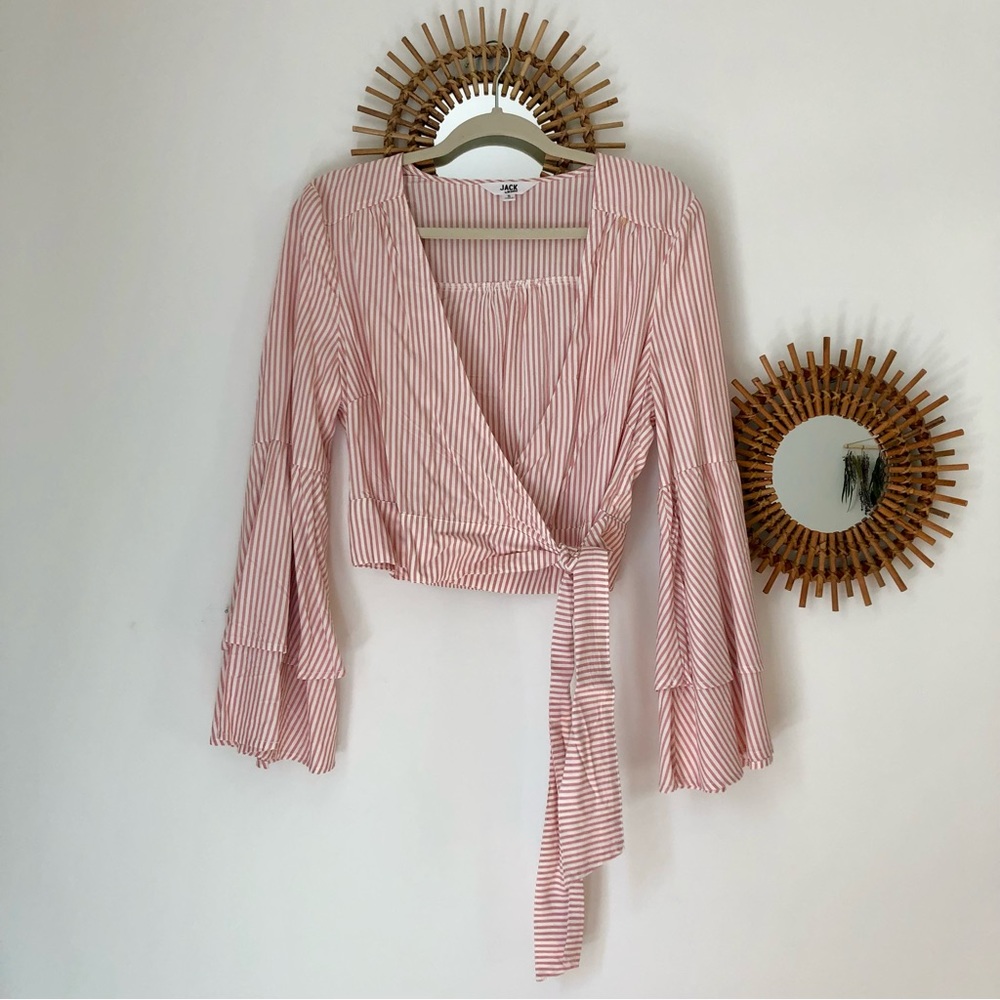 Jack by BB Dakota Bell Sleeve Wrap Top, size S
